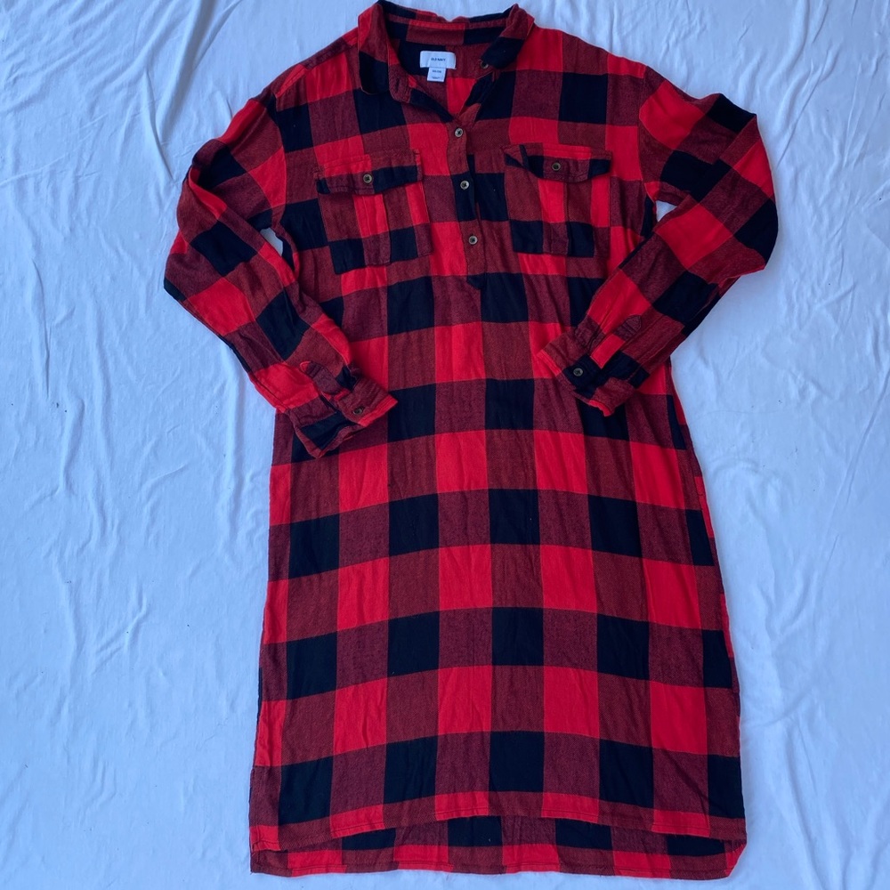 Old Navy Red Plaid Girls Dress